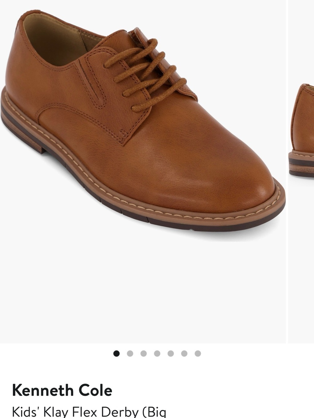 Kenneth Cole Tan Leather Derby Lace-Up Shoes
